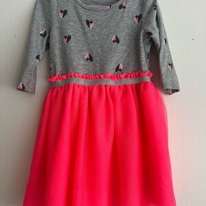 Cat & Jack Gray and Pink Heart Dress